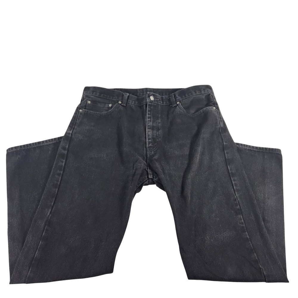 Levis 505 Regular Fit Jeans Mens 40x34 Faded Black Straight Leg Denim 100 Cotton